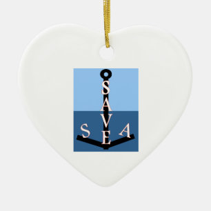 save the sea ceramic ornament