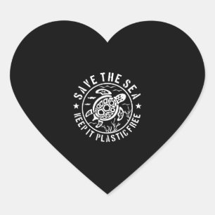 Save The Sea Keep It Plastic Free Heart Sticker