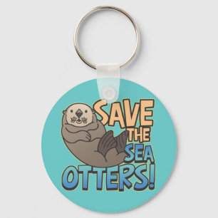 Save The Sea Otters Keychain