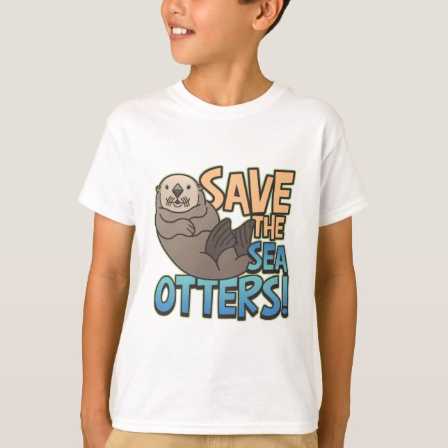Save The Sea Otters T-Shirt (Front)