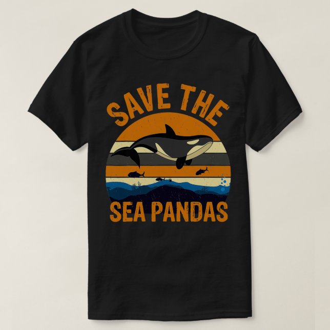Save The Sea Pandas Rescue Killer T-Shirt (Design Front)