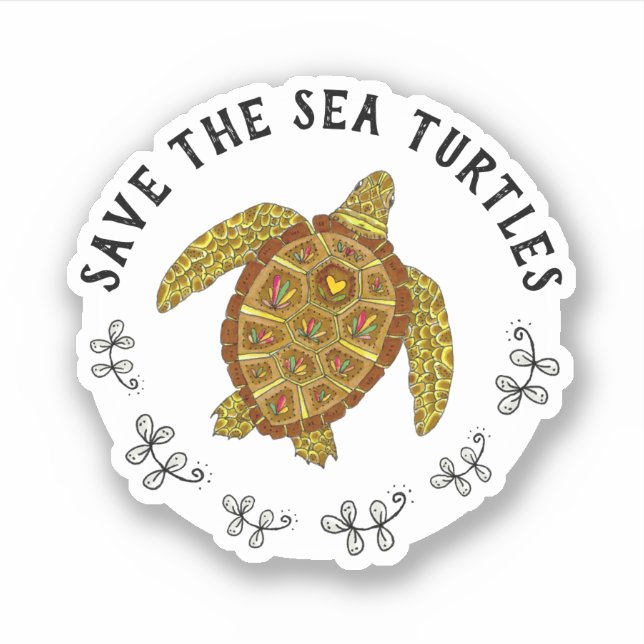 Save the  Sea Turtles Beautiful Detailed (Front)