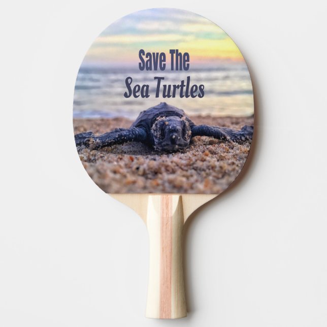 Save The Sea Turtles Ping Pong Paddle (Front)