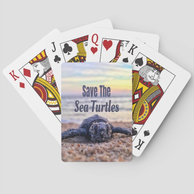 Save The Sea Turtles Playing Cards (Back)