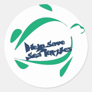 save the seat turtles classic round sticker