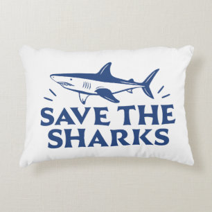 Save the sharks accent pillow