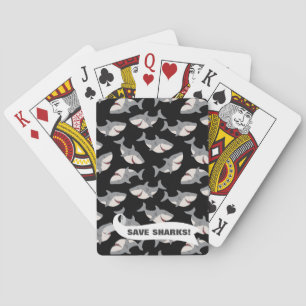Save the Sharks Cute Shark Pattern Playing Cards