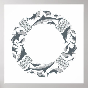 Save the Sharks Lifesaver Poster
