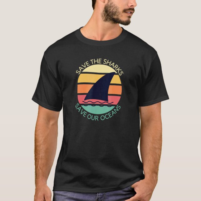 Save The Sharks Ocean Conservation T-Shirt (Front)