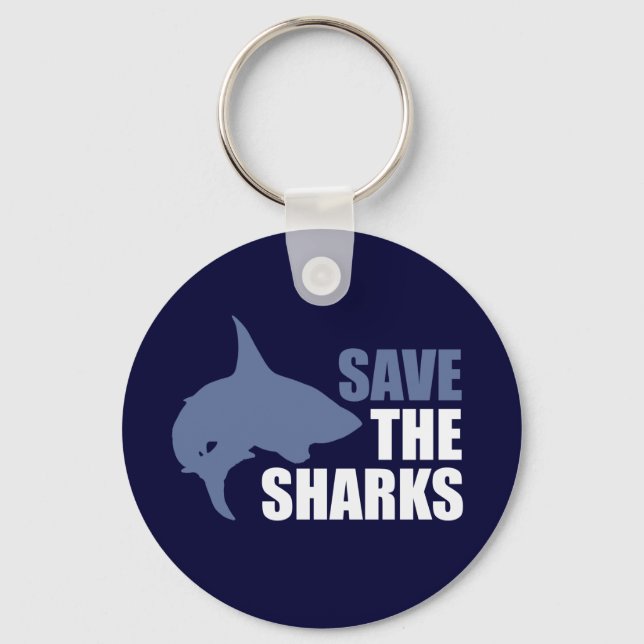 Save The Sharks, Save The Fins Keychain (Front)