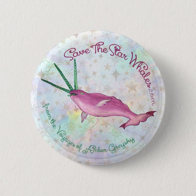 Save the Starwhals 2 Inch Round Button (Front)