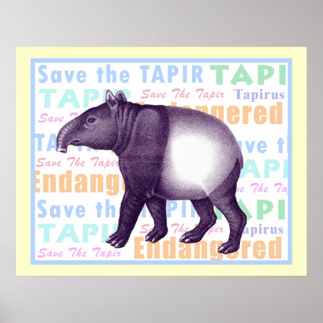 Save the Tapir Poster - Asian Tapir (Front)