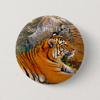 Save The Tigers Badge Button