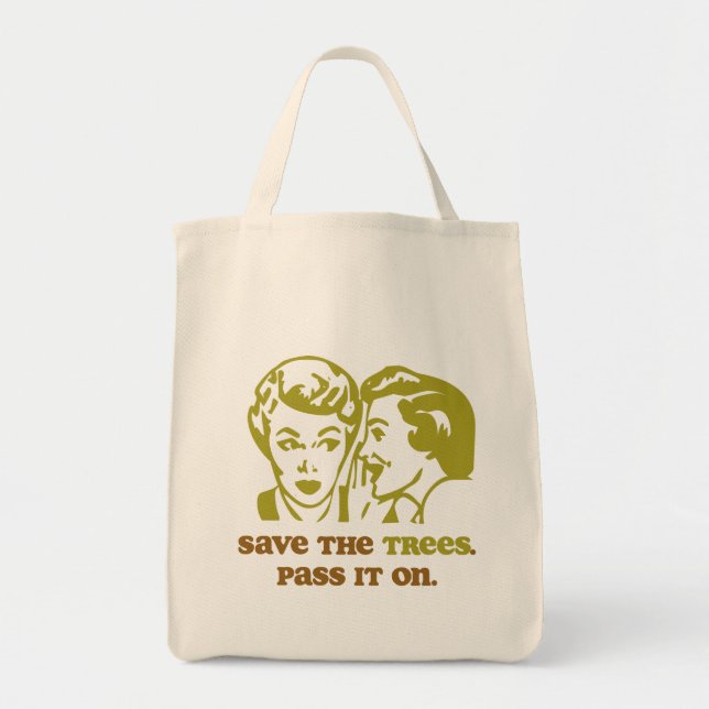 Save the Trees Accent Tote Bag (Front)