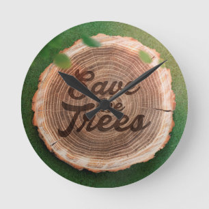 Save the trees Inspirational Design Round Clock