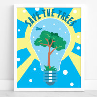 Save The Trees Light Bulb Environmental
