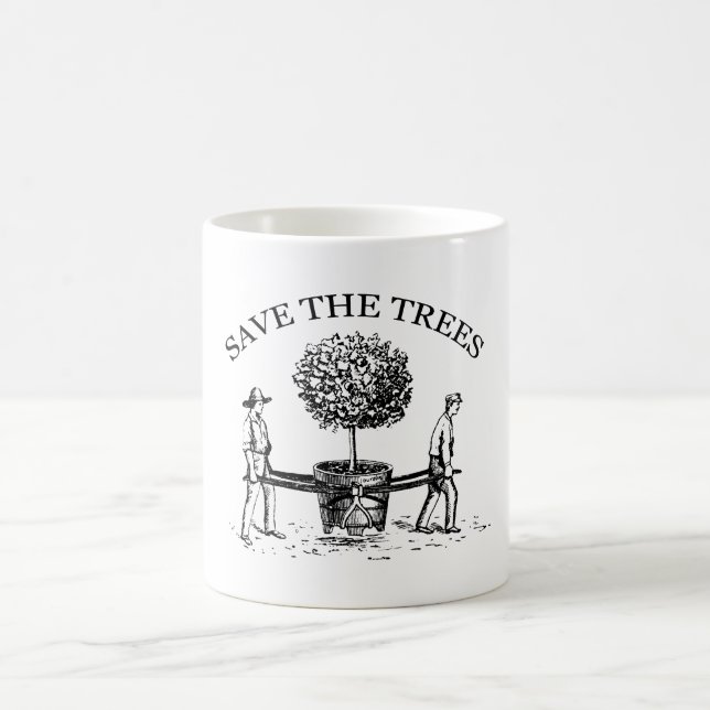 Save the Trees Vintage Illustration Mug 1 (Center)