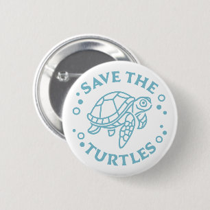 Save the turtles 2 inch round button