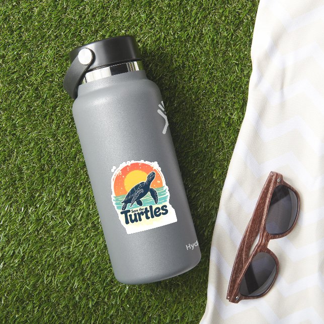 Save The Turtles Animal Rights Sea Turtle Retro St (HydroFlask Insitu)