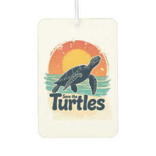 Save The Turtles Animal Rights Sea Turtle Retro St Air Freshener