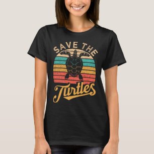 Save The Turtles Animal Rights Sea Turtle Retro St T-Shirt