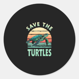Save The Turtles Animal Turtle Pet Lover (1) Classic Round Sticker
