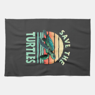 Save The Turtles Animal Turtle Pet Lover (1) Kitchen Towel