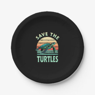 Save The Turtles Animal Turtle Pet Lover (1) Paper Plate