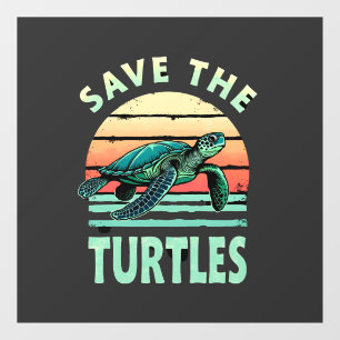 Save The Turtles Animal Turtle Pet Lover (1) Window Cling