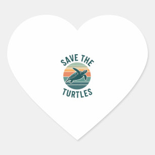 Save The Turtles Animal Turtle Pet Lover (2) Heart Sticker