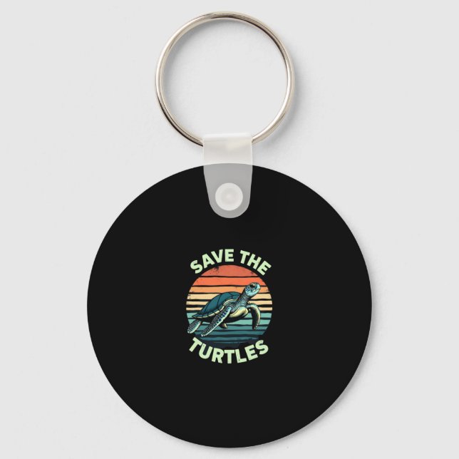 Save The Turtles Animal Turtle Pet Lover (2) Keychain (Front)