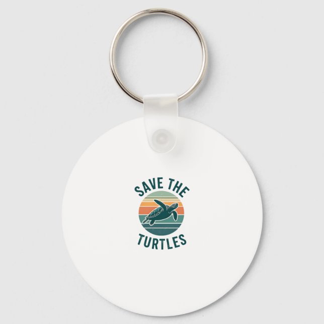 Save The Turtles Animal Turtle Pet Lover (2) Keychain (Front)