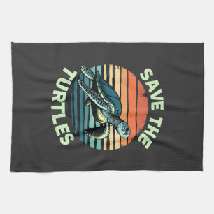 Save The Turtles Animal Turtle Pet Lover (2) Kitchen Towel