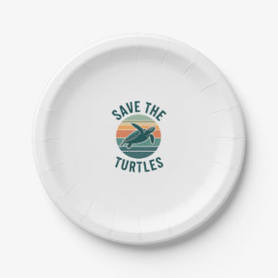 Save The Turtles Animal Turtle Pet Lover (2) Paper Plate