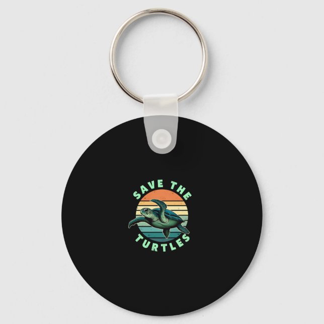 Save The Turtles Animal Turtle Pet Lover (3) Keychain (Front)