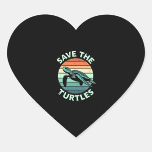 Save The Turtles Animal Turtle Pet Lover (4) Heart Sticker