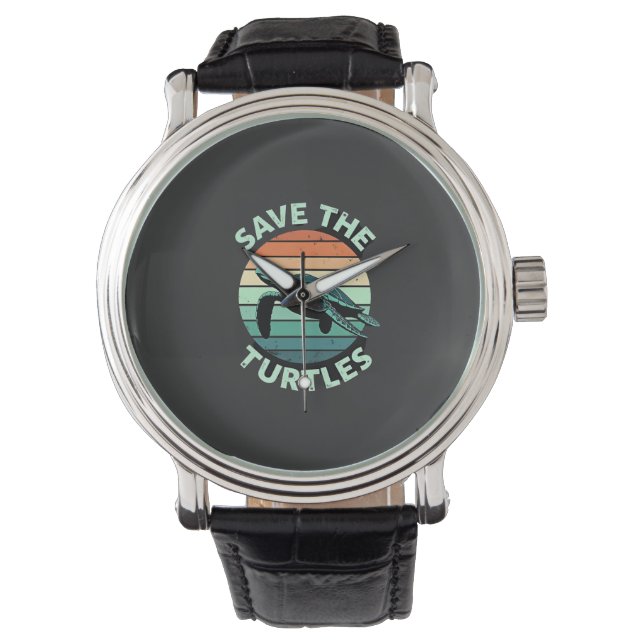 Save The Turtles Animal Turtle Pet Lover (4) Watch (Front)
