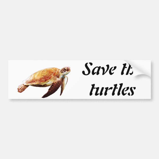 Save the turtles bumper sticker (Front)