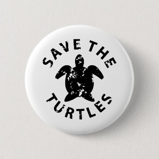 SAVE THE TURTLES grunge 2 Inch Round Button