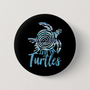 Save The Turtles Vintage Earth Day 2 Inch Round Button