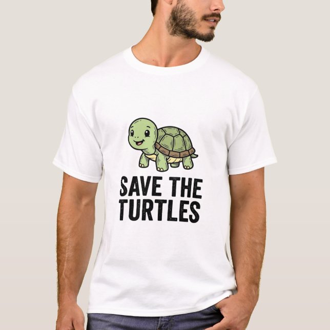 Save The Turtles Vintage Turtle Conservation Shirt (Front)