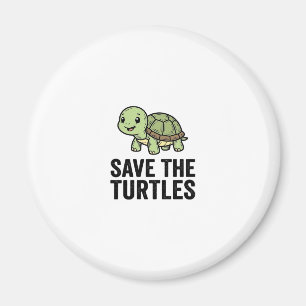 Save The Turtles Vintage Turtle Conservation Shirt Magnet