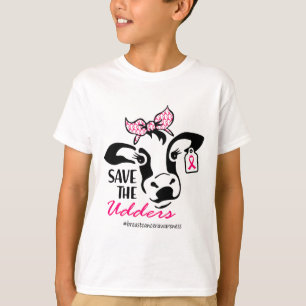 Save The Udders Breast Cancer Awareness Heifer Cow T-Shirt