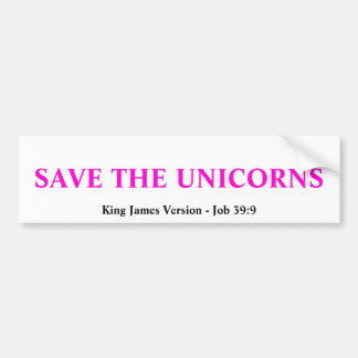 SAVE THE UNICORNS BUMPER STICKER