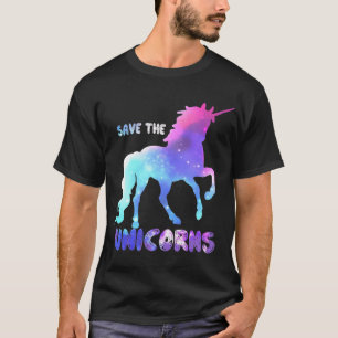 Save the Unicorns girl funny T-Shirt