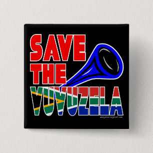 Save The Vuvuzela 2 Inch Square Button