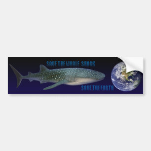 Save the Whale Shark (dark background) Bumper Sticker