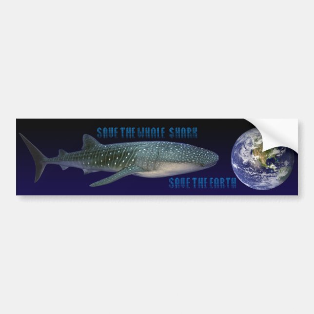 Save the Whale Shark (dark background) Bumper Sticker (Front)