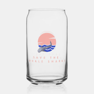 Save The Whale Sharks Cup Can Glass