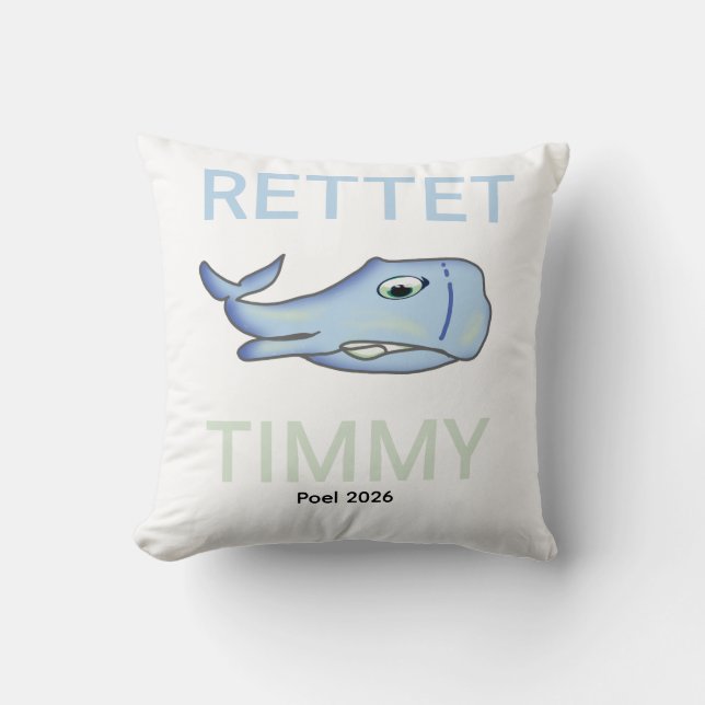 save the whale throw pillow (Front)
